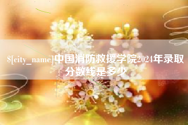 武夷山中国消防救援学院2024年录取分数线是多少