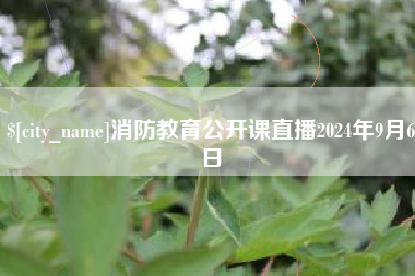 武夷山消防教育公开课直播2024年9月6日
