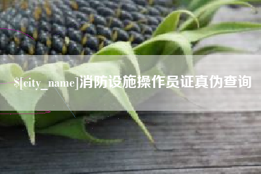 武夷山消防设施操作员证真伪查询