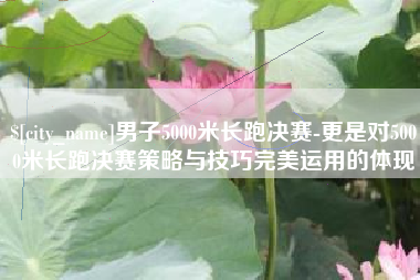 武夷山男子5000米长跑决赛-更是对5000米长跑决赛策略与技巧完美运用的体现