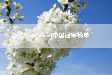 武夷山中国冠军榜单