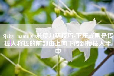 武夷山60米接力赛技巧-下压式则是传棒人将棒的前部由上向下传到接棒人手中