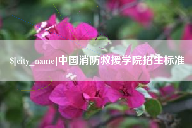 武夷山中国消防救援学院招生标准